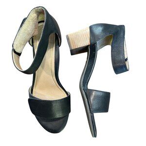 Vionic Solana Sandals Women’s Size 8.5 (EU 40) Black Pebbled Leather Block Heels